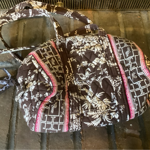 Vera Bradley Imperial Toile Shoulder Bag Brown & White - Picture 2 of 5